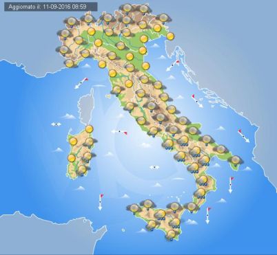Meteo domani 12 settembre 2016