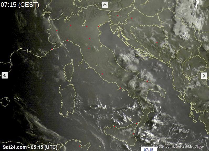 Tempo in atto: instabile sull'Italia specie durante le ore pomeridiane al Centro-Sud dove non mancheranno temporali sparsi - sat24.com Tempo in atto: instabile sull'Italia specie durante le ore pomeridiane al Centro-Sud dove non mancheranno temporali sparsi - sat24.com
