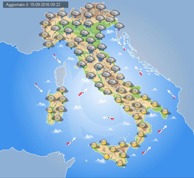 Previsioni meteo domani 16 settembre 2016 