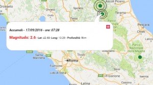 Terremoto oggi Lazio, 17 settembre 2016: scossa M 2.6 in provincia di Rieti - Dati INGV