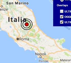 Terremoto oggi Lazio 23 settembre 2016 nuova scossa M 2.8 ad Accumoli, provincia di Rieti - Dati Ingv