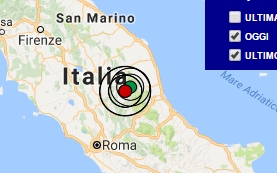 Terremoto oggi Umbria 24 settembre 2016 nuova scossa M 3.0 a Norcia, provincia di Perugia - Dati Ingv