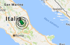 Terremoto oggi Umbria 26 settembre 2016 scossa M 2.3 in provincia di Perugia - Dati Ingv