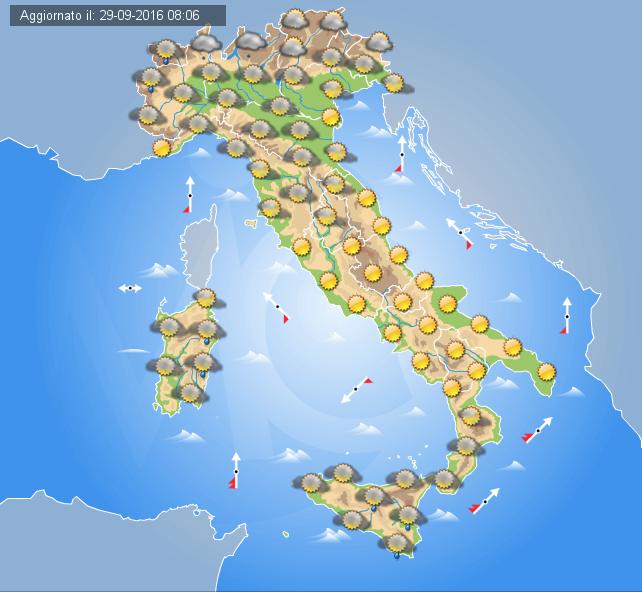 Previsioni meteo domani 30 Settembre 2016 