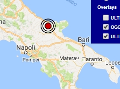 Terremoto oggi Puglia 29 settembre 2016 scossa M 2.3 in provincia di Foggia - Dati Ingv
