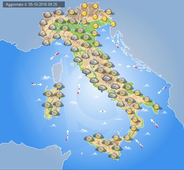 Previsioni Meteo Domani 06 Ottobre 2016