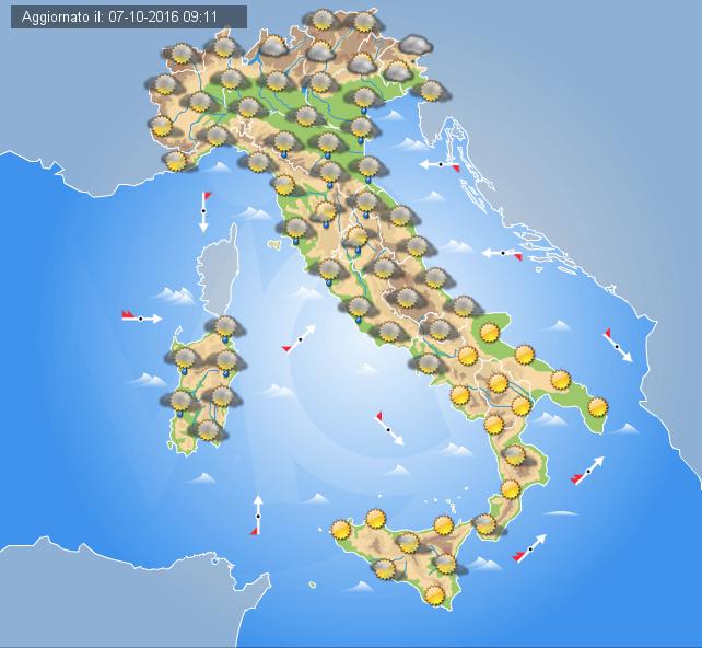 Previsioni Meteo Domani 08 Ottobre 2016