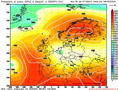 Analisi Gfs 00z: clima autunnale sull' italia con molte piogge e temperature sotto la media