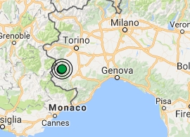 Terremoto oggi Piemonte 8 ottobre 2016 scossa M 2.0 provincia di Cuneo - Dati Ingv