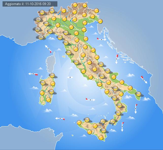 Previsioni Meteo Domani 12 Ottobre 2016 