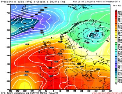 Analisi modelli GFS00Z: fase anticiclonica da stasera, poi confermate correnti più fresche e instabili in arrivo da mercoledì 23 ottobre 2016 