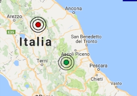 Terremoto oggi Umbria e Lazio 24 ottobre 2016 scosse M 2.8 e 2.9 in provincia di Rieti e Perugia - Dati Ingv