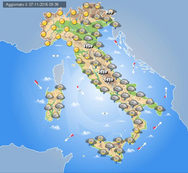 Previsioni Meteo Domani 8 Novembre 2016 