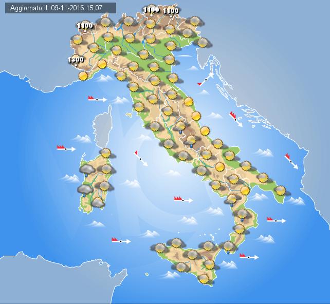 Previsioni Meteo Domani 10 Novembre 2016