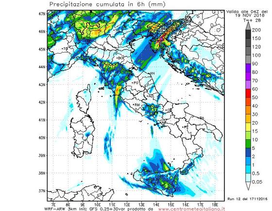 Fenomeni previsti nella prossima notte sull'Italia dal nostro modello WRF Fenomeni previsti nella prossima notte sull'Italia dal nostro modello WRF