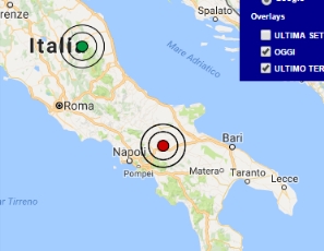 Terremoto oggi Marche e Campania 19 novembre 2016 M 3.1 in provincia di Macerata ed Avellino - Dati Ingv