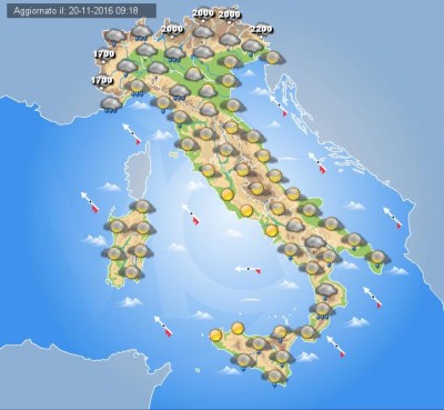 Previsioni Meteo Domani, 21 Novembre 2016