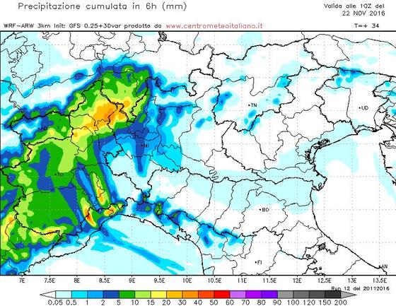 Allerta meteo su Liguria e Piemonte nelle prossime ore con temporali e nubifragi anche intensi, possibili accumuli superiori ai 200 mm.