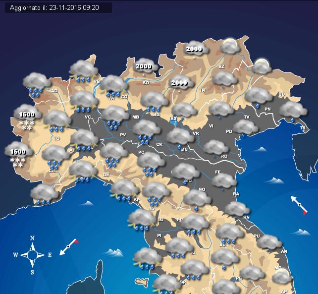 Domani picco del maltempo atteso al Nord-Ovest, elevato rischio dissesto idrogeologico sulla Liguria Domani picco del maltempo atteso al Nord-Ovest, elevato rischio dissesto idrogeologico sulla Liguria