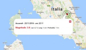 Terremoto oggi Lazio, 23 novembre 2016: scossa M 3.8 in provincia di Rieti - Dati Ingv ora / Ultime news Abruzzo, Marche e Umbria 