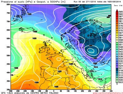 Analisi modelli GFS00Z: ampia incertezza nel lungo periodo, freddo confermato a partire da domani - 27 novembre 2016