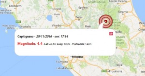 Terremoto oggi Abruzzo, 29 novembre 2016: scossa M 4.4 in provincia dell'Aquila - Dati Ingv ora