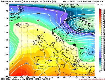 Analisi modelli GFS00Z: anticiclone dominante sullo scenario meteo Europeo centro-occidentale