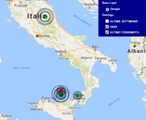 Terremoto oggi Marche e Sicilia 3 dicembre 2016 scossa M 3.8 a Fiordimonte e Isole Eolie Dati Ingv ora