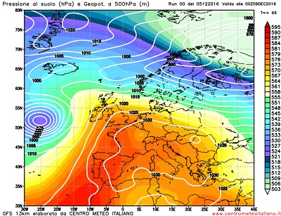 Analisi modelli GFS 00Z: anticiclone su buona parte della nostra penisola per l' intera settimana