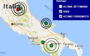 Terremoto oggi Basilicata ed Umbria 6 dicembre 2016 scossa M 3.8 a Potenza, M 3.2 Preci - Dati Ingv ora
