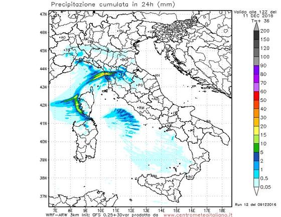 Locali pioviggini attese nella giornata di domani sull'Italia