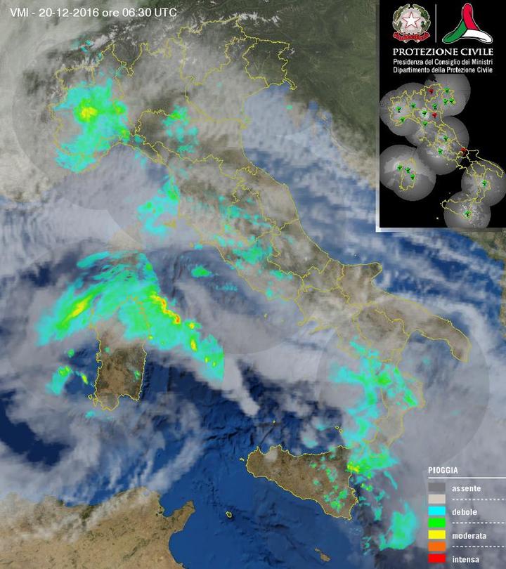 Tempo in atto: fase di maltempo sull'Italia con piogge, temporali e anche neve fino a quota medio-basse sul Nord-Ovest - protezionecivile.gov.it