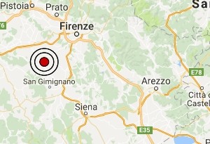 Terremoto oggi Toscana 20 dicembre 2016 scossa M 2.8 provincia di Firenze - Dati Ingv ora