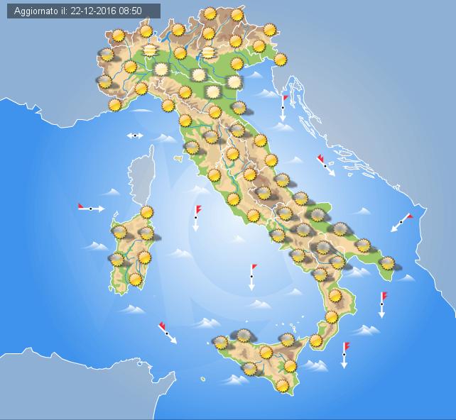 Previsioni meteo domani 23 dicembre 2016 