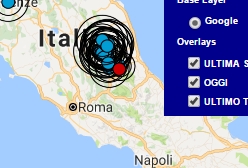 Terremoto oggi Abruzzo 23 dicembre 2016 scossa M 2.4 provincia di L'Aquila - Dati Ingv ora