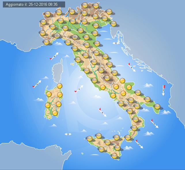 Previsioni meteo Italia, 26 Dicembre 2016