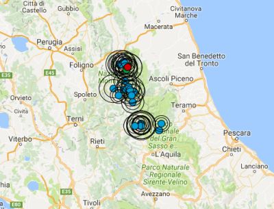 Torna a tremare l’alto aquilano, nuovo sisma a confine con il reatino 26 dicembre 2016