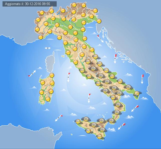 Previsioni meteo Italia 31 Dicembre 2016