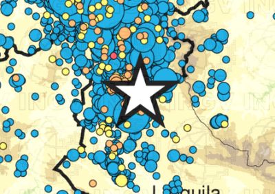 Sequenza sismica dell’Italia centrale, riprendono le scosse nella parte più meridionale 31 dicembre 2016, fonte mappa: Ingv