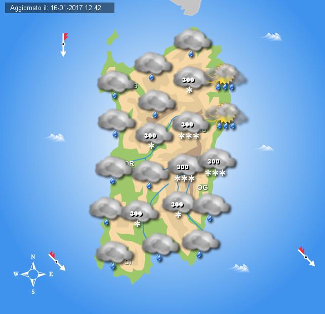 NEVE sulla SARDEGNA fino a bassa quota tra domani e dopodomani, fiocchi fino a 300-400 metri e accumuli rilevanti oltre i 1000 metri. NEVE sulla SARDEGNA fino a bassa quota tra domani e dopodomani, fiocchi fino a 300-400 metri e accumuli rilevanti oltre i 1000 metri.
