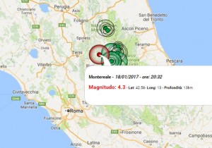 Terremoto oggi Abruzzo, 18-01-2017: in serata nuova scossa M 4.3 in provincia di L'Aquila | Dati INGV ora e news
