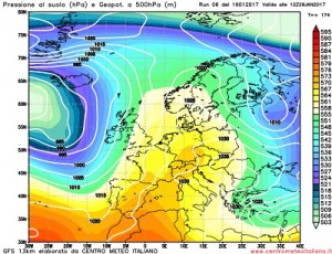 Situazione sinottica attesa da GFS06z per Giovedi 26, con l'alta pressione in affermazione sul comparto Europeo meridionale. 