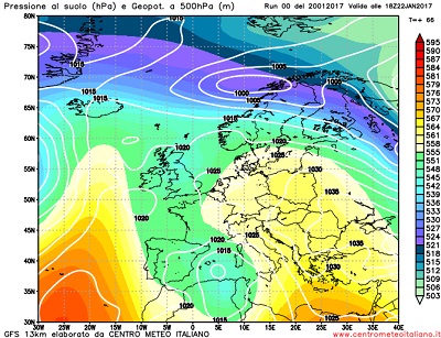 Analisi modelli GFS00z: nuovo peggioramento del tempo da Domenica 22 ad iniziare dai settori occidentali italiani