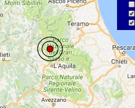 Terremoto oggi Abruzzo 23 gennaio 2017 scossa M 3.0 a Campotosto - Dati Ingv ora