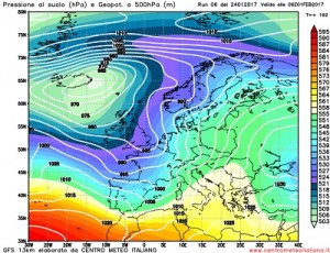 Il ritorno di un flusso perturbato e più mite Atlantico all'inizio del nuovo mese secondo GFS06z.