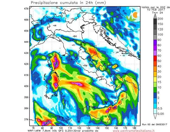 Fenomeni previsti nelle prossime ore sull'Italia dal nostro modello WRF Fenomeni previsti nelle prossime ore sull'Italia dal nostro modello WRF