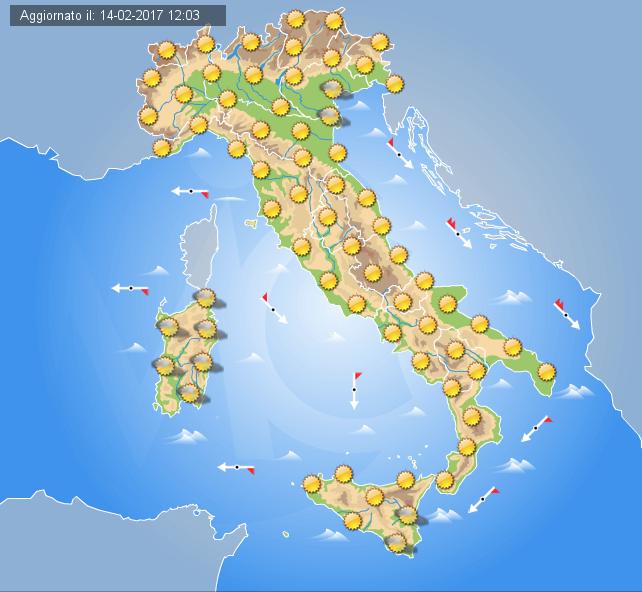 Previsioni Meteo domani 15 Febbraio 2017