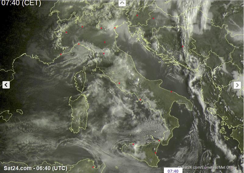 Tempo in atto: perturbazione in arrivo sull'Italia con piogge soprattutto al Nord-Est e sul Centro, neve in montagna - sat24.com Tempo in atto: perturbazione in arrivo sull'Italia con piogge soprattutto al Nord-Est e sul Centro, neve in montagna - sat24.com