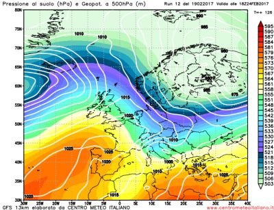 Analisi modelli GFS12Z:  stabilità alle porte, ma sempre più probabile un colpo di coda invernale tra venerdì e sabato 19 febbraio 2017 