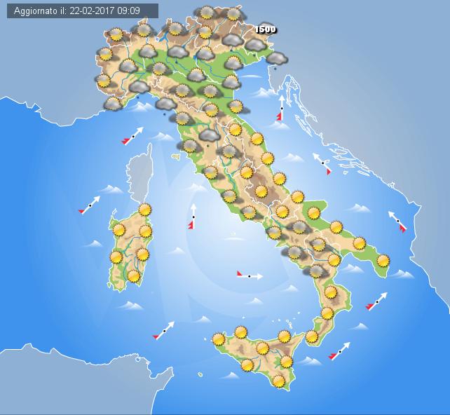 Meteo Domani 23 Febbraio 2017: stabile e soleggiato su ...